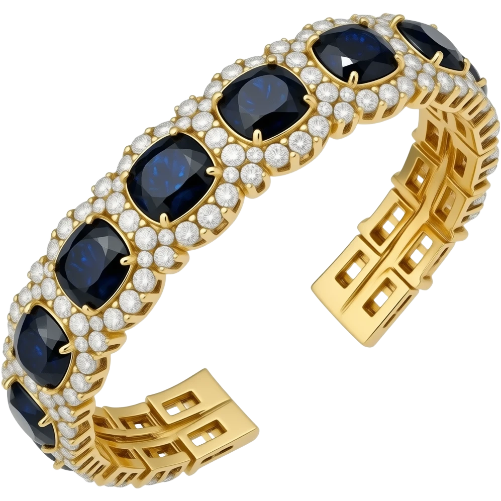 Van Cleef, luxury sparkling black opal gemstones and 3k diamonds, 24k bracelet emoji