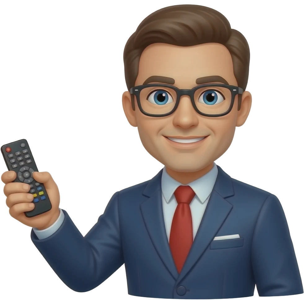 a teacher holding a remote control emoji