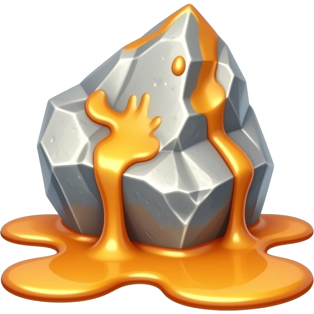 Melting metal ore emoji