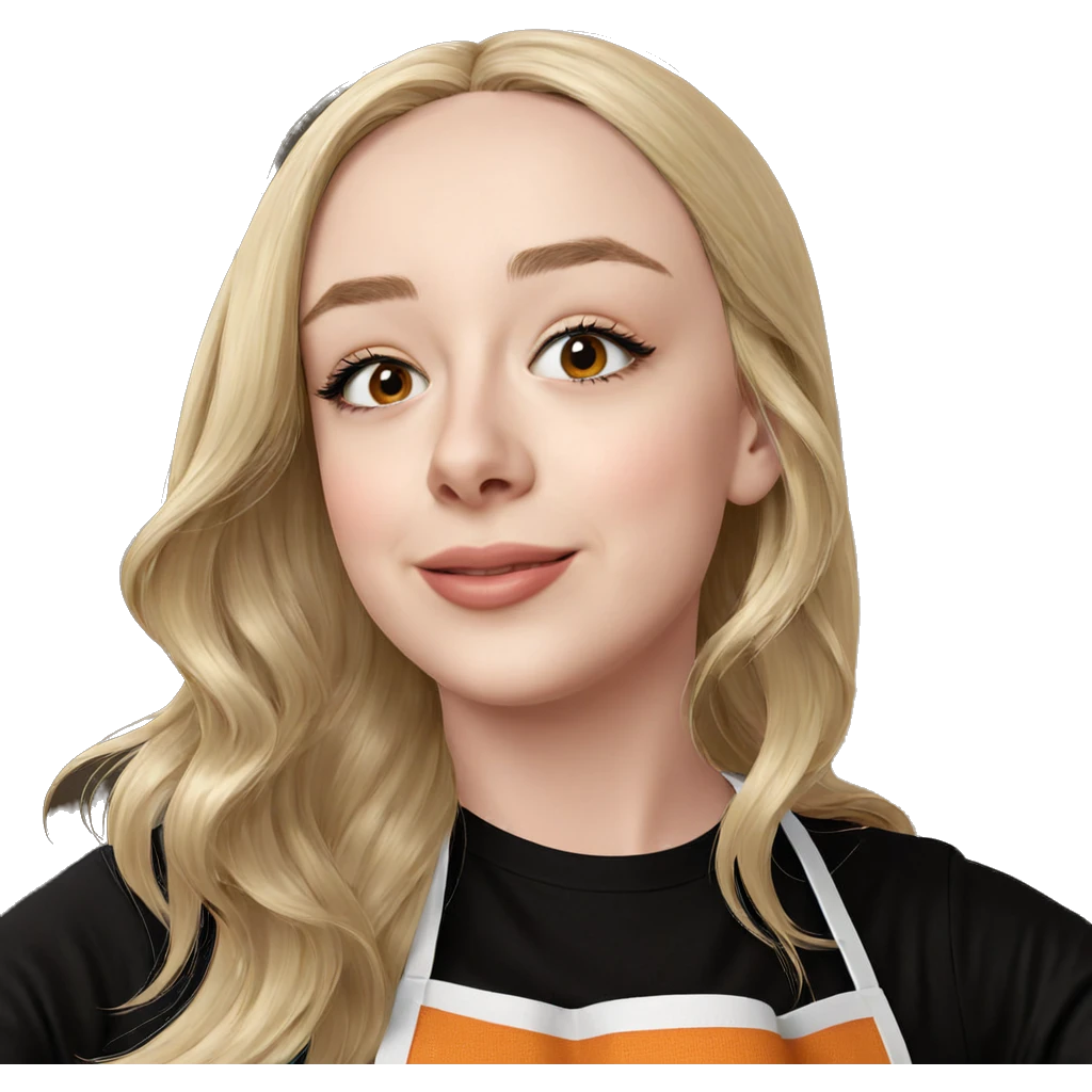 smiling girl in apron emoji