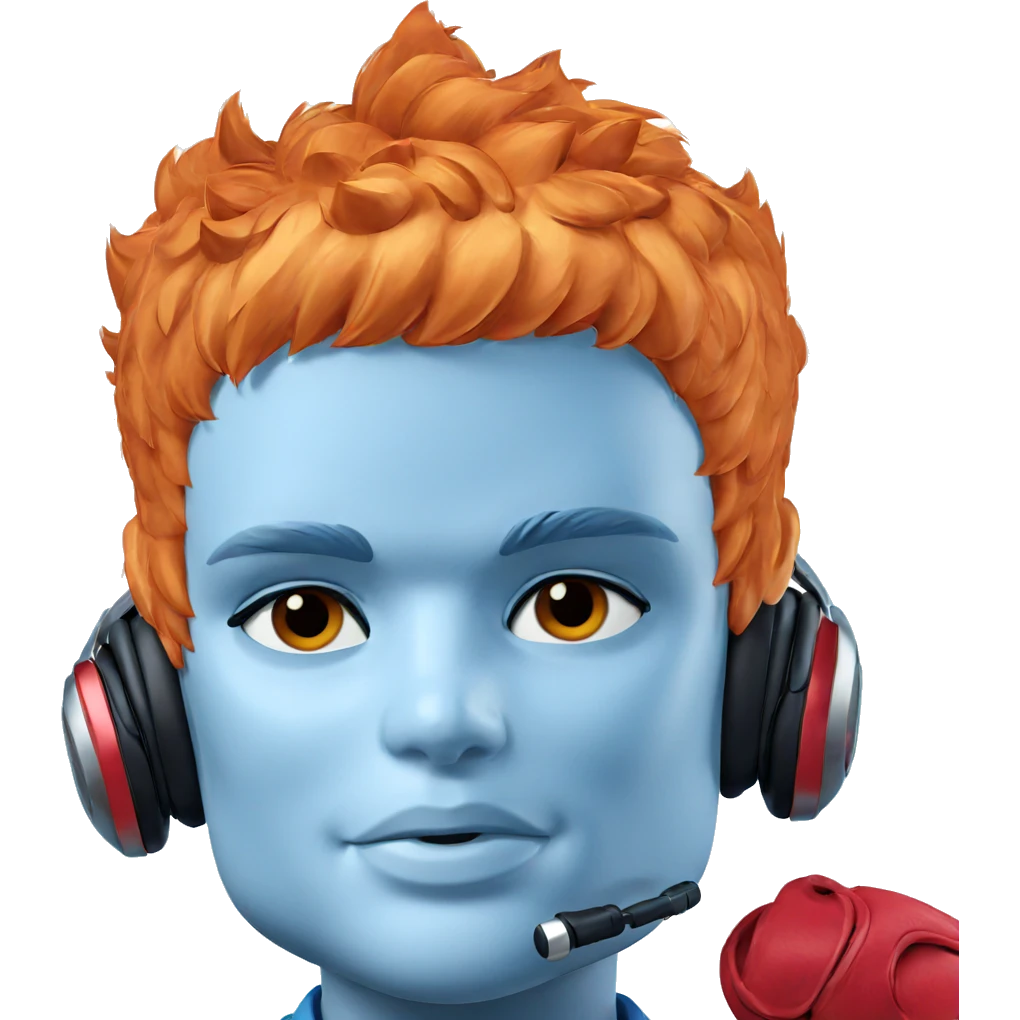 blue skin boy with headphones emoji