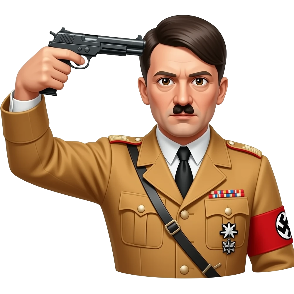 adolf hitler pointing a very realistic airsoft gun at his own head emoji