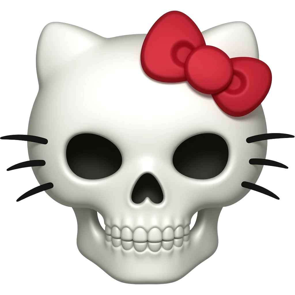 Hello kitty skull emoji