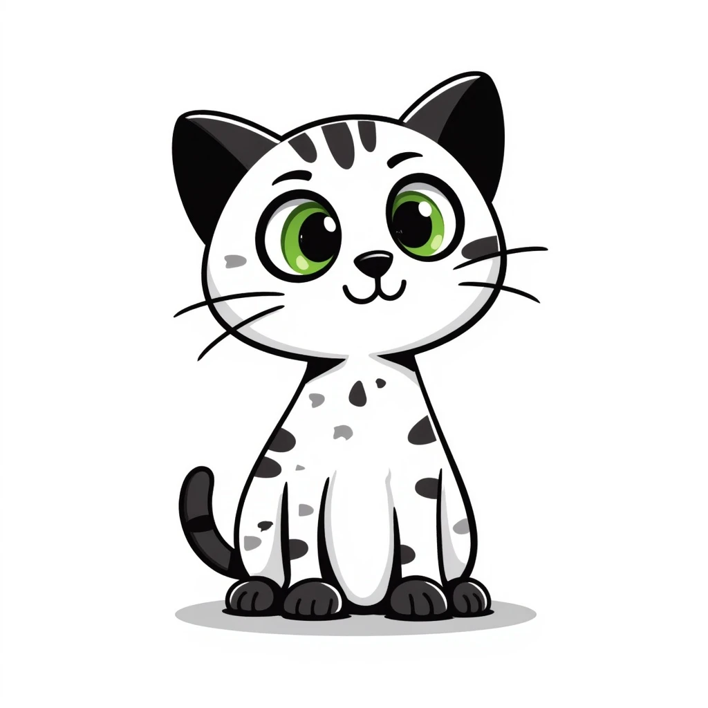 A small Bengal cat with green eyes, looks fun emoji