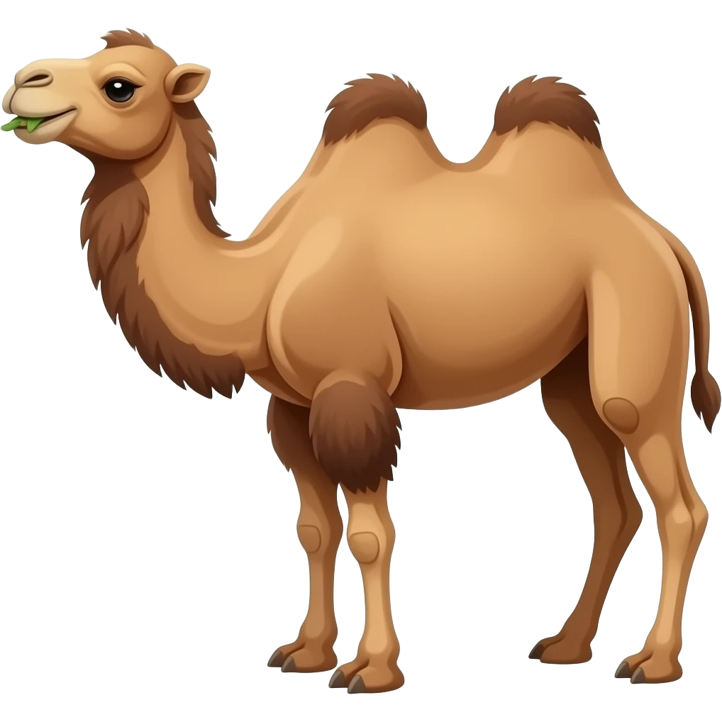 Cartoon bactriam camel eating emoji
