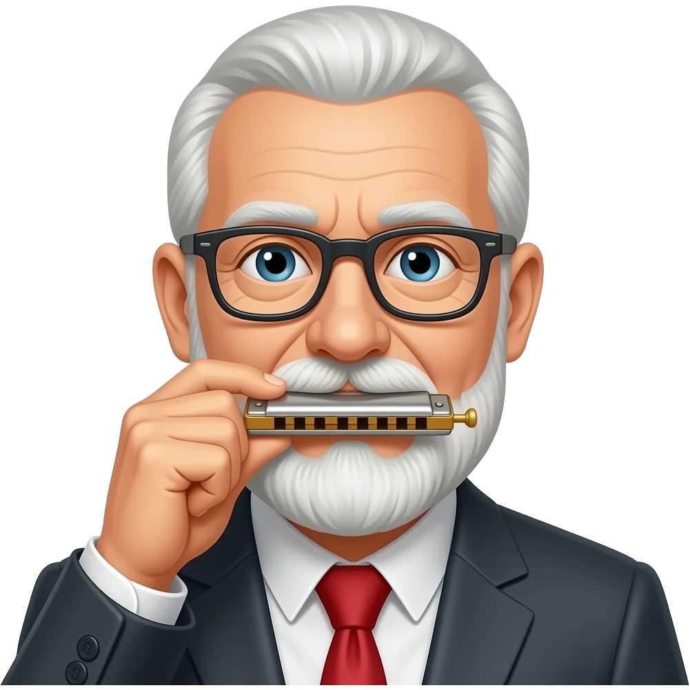 cool old harmonica player emoji