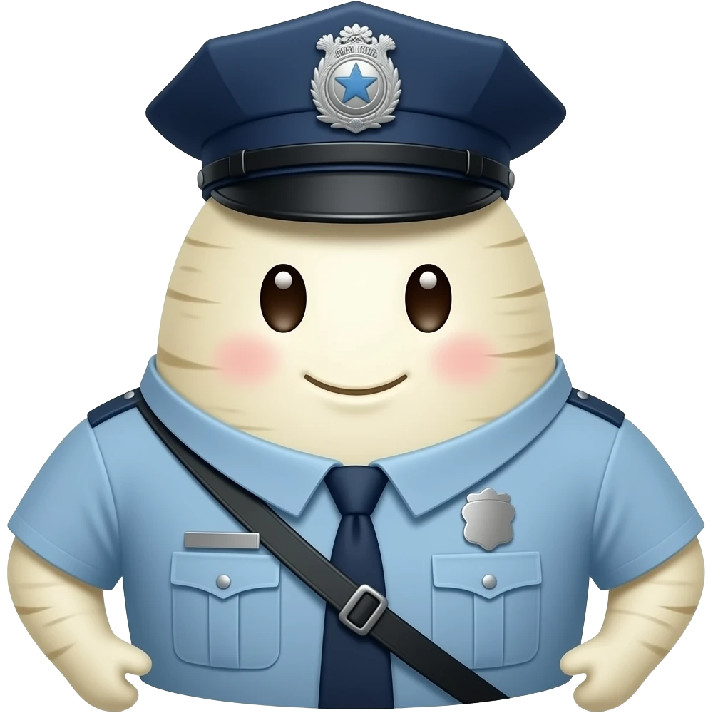 Radish is polisy from thin is the radish is a to doctor white color emoji