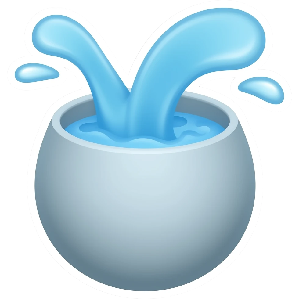 water run out of the head of this sticker emoji