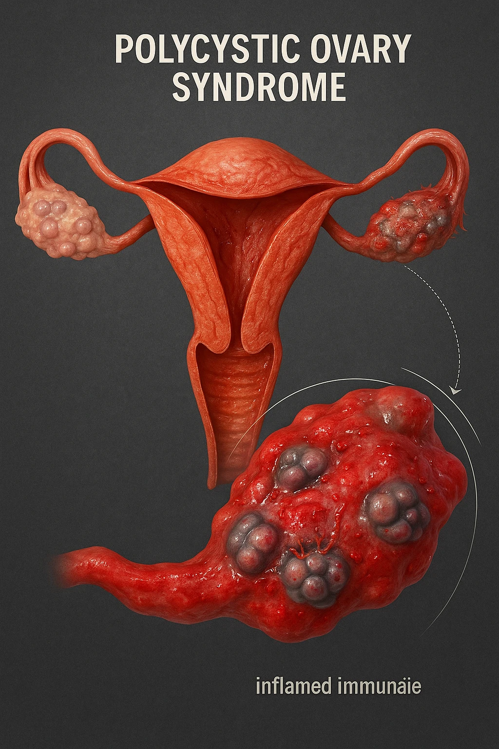 pcos con problema ormonale e infiammatorio SU DONNA in 3d emoji