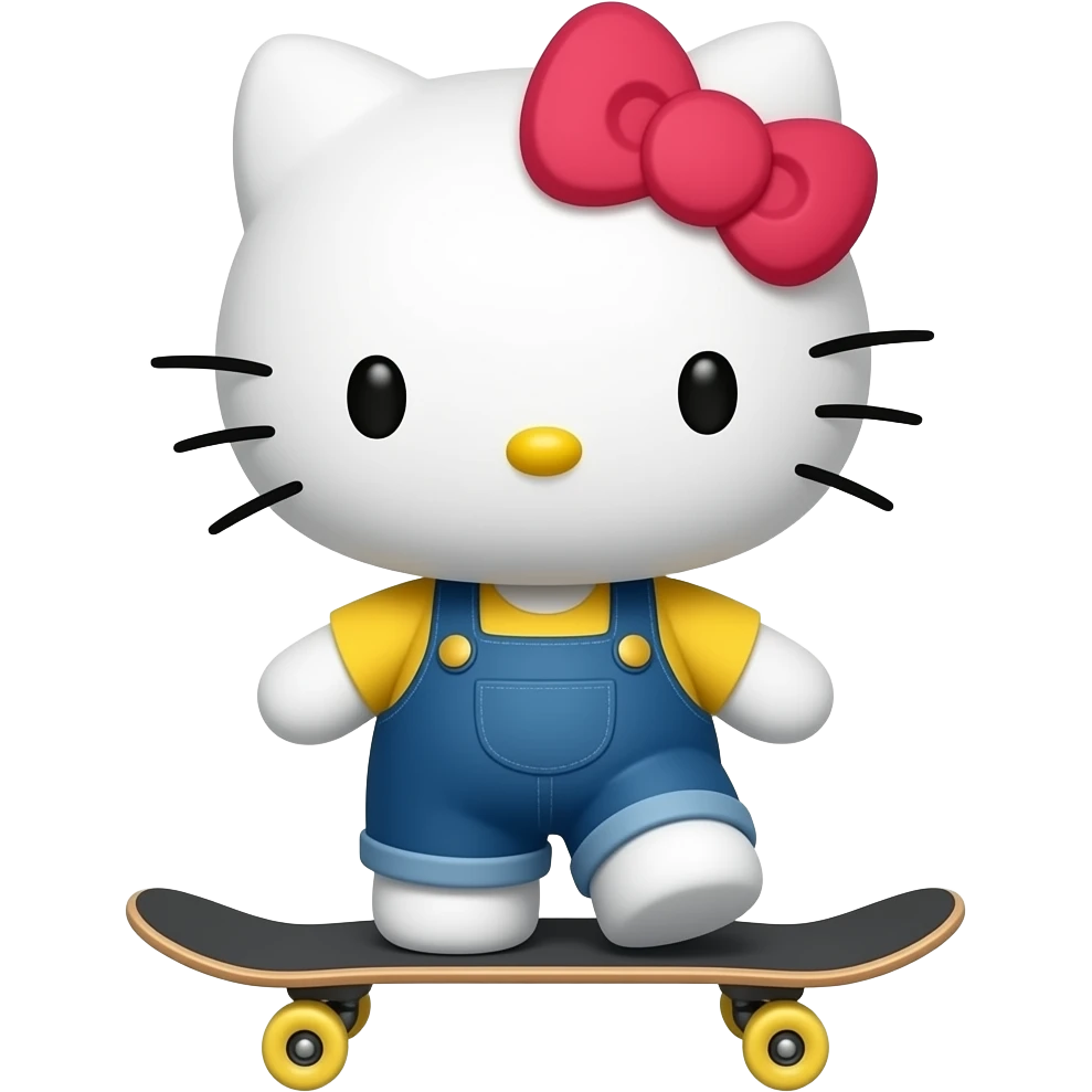 Hello kitty on skateboard emoji
