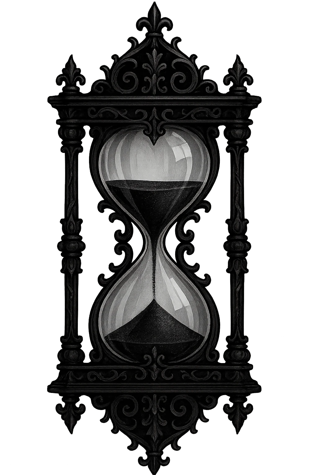 goth black hourglass emoji