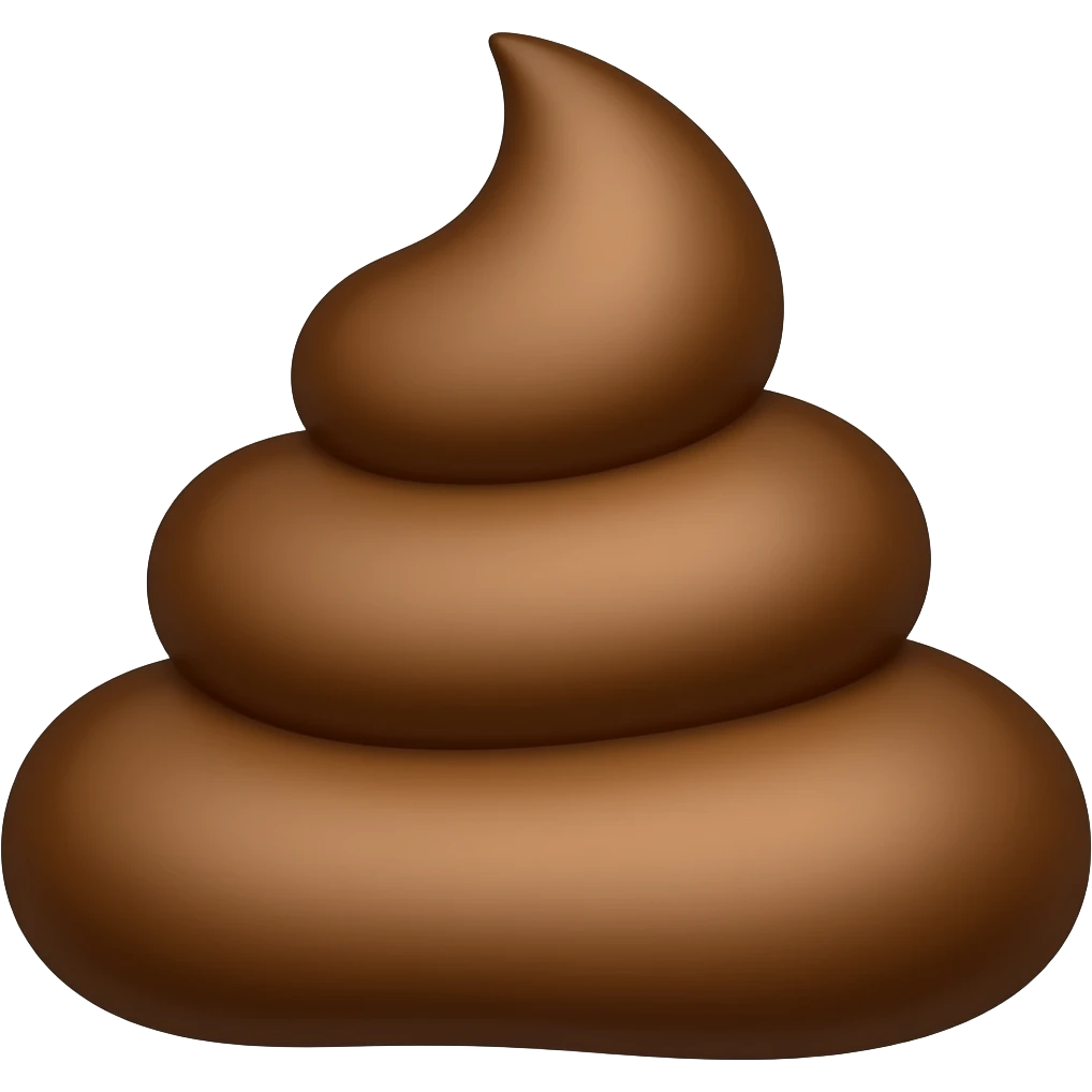 Cocô quadrado sem cara e o formato dele é quadrado emoji