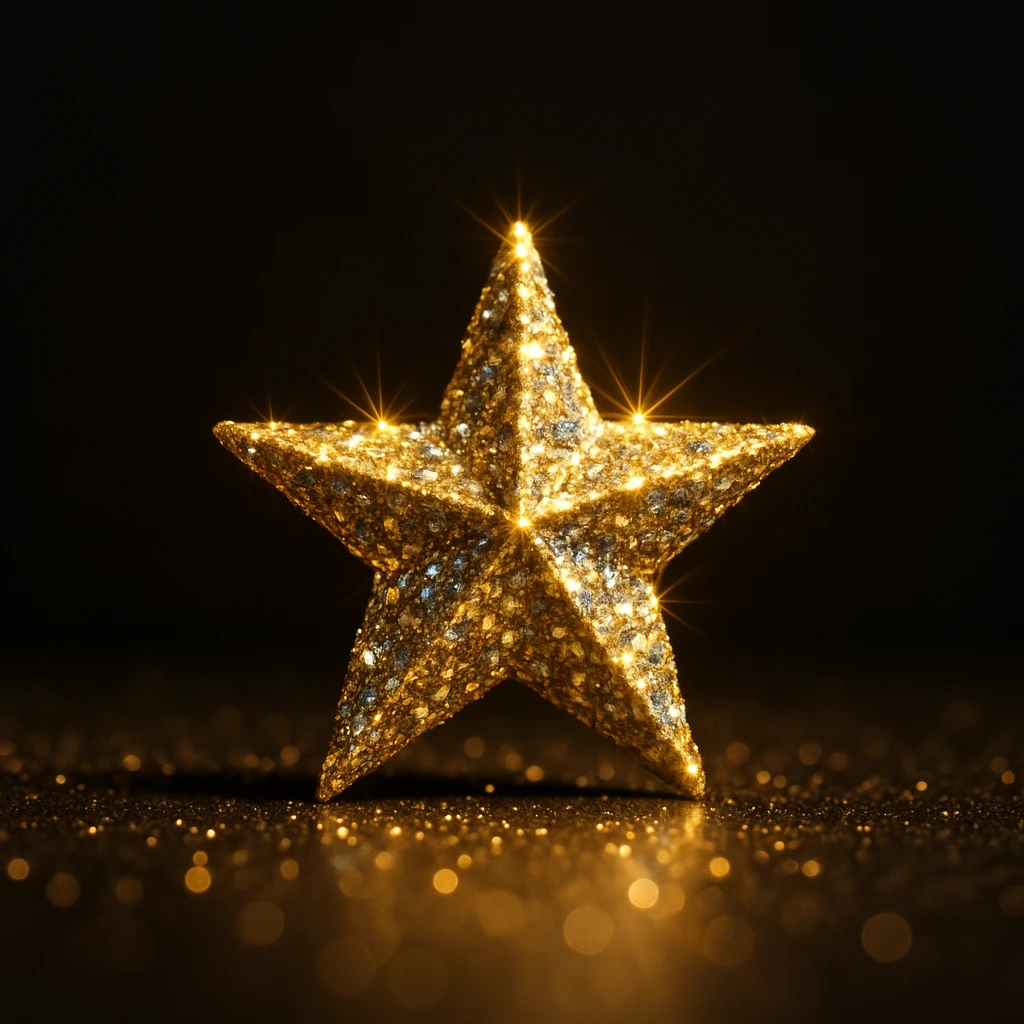 miniature sparkling star, luxurious and bold emoji