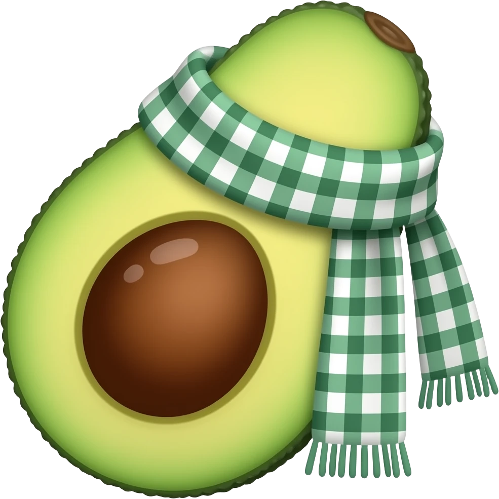 avocado with scarf emoji