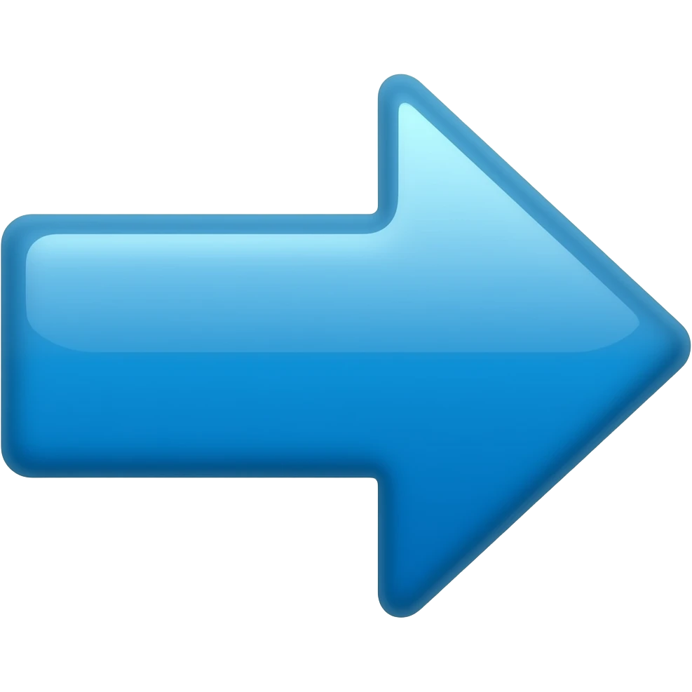 a polished blue arrow pointing to the right emoji