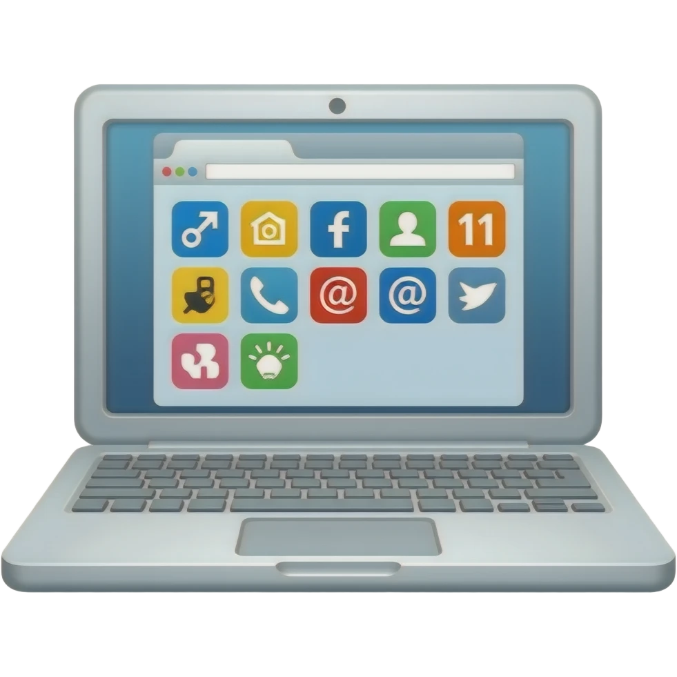 10 tabs open on a white computer emoji