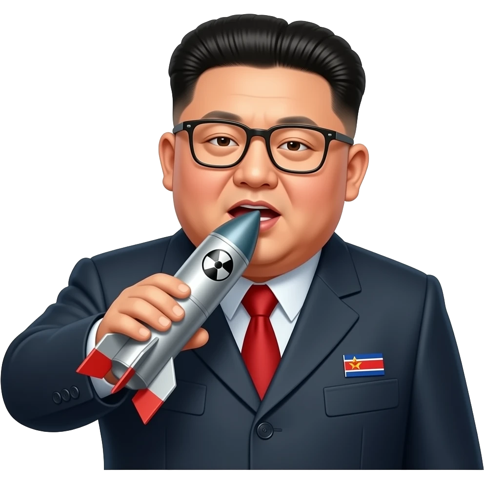 kim jong un entrain de sucer un missile nucleaire emoji