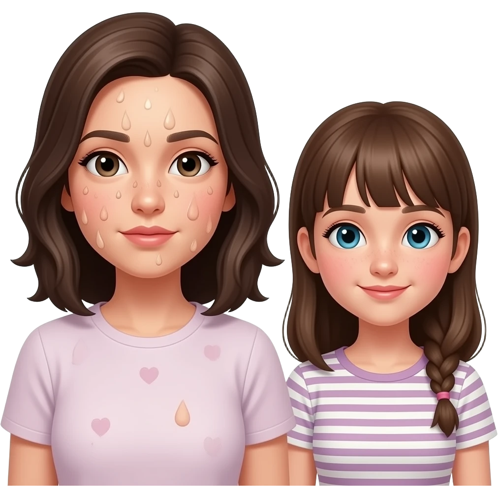 Mom has cum all over her face, teen daughter beside her emoji