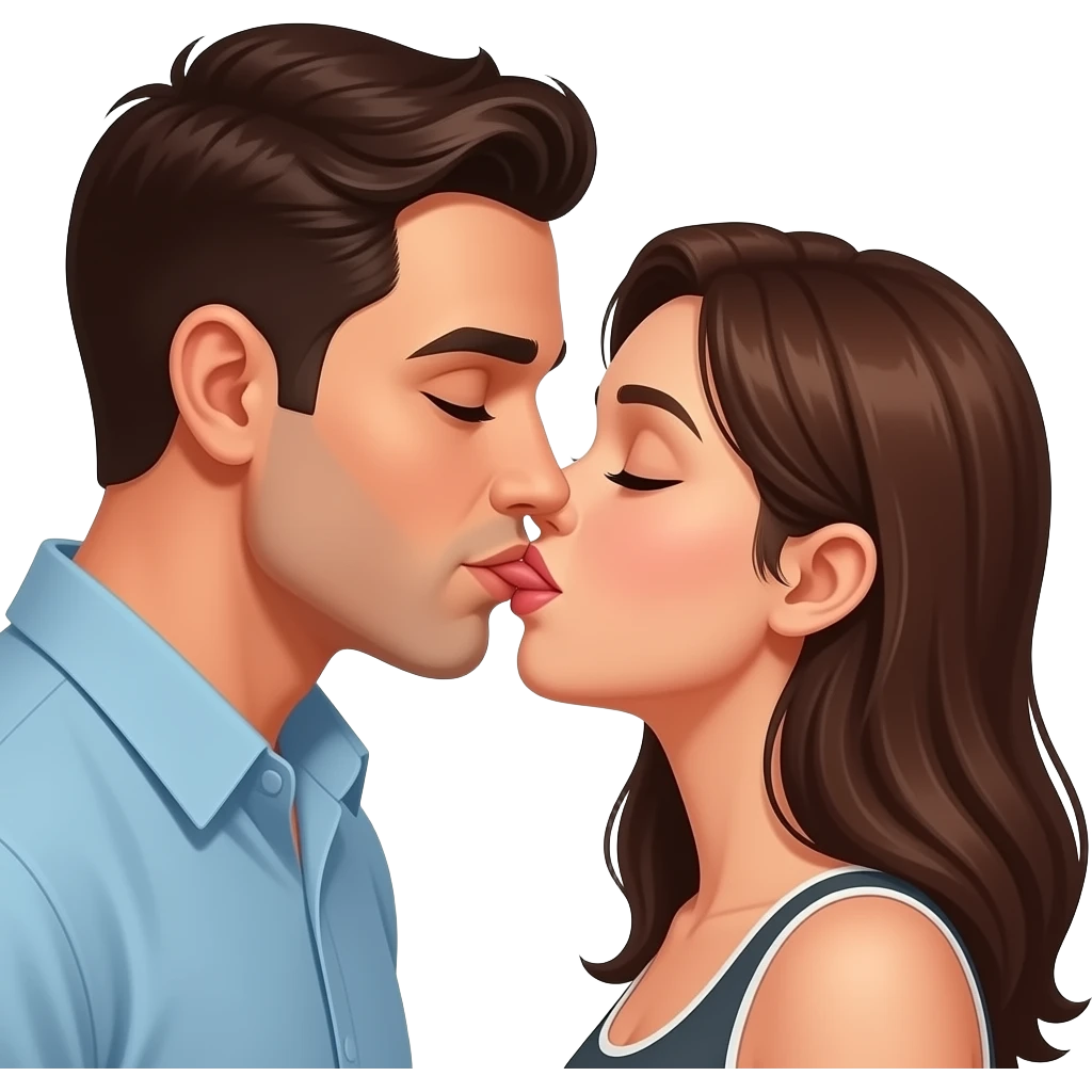 Man and woman tongue mission ios emoji