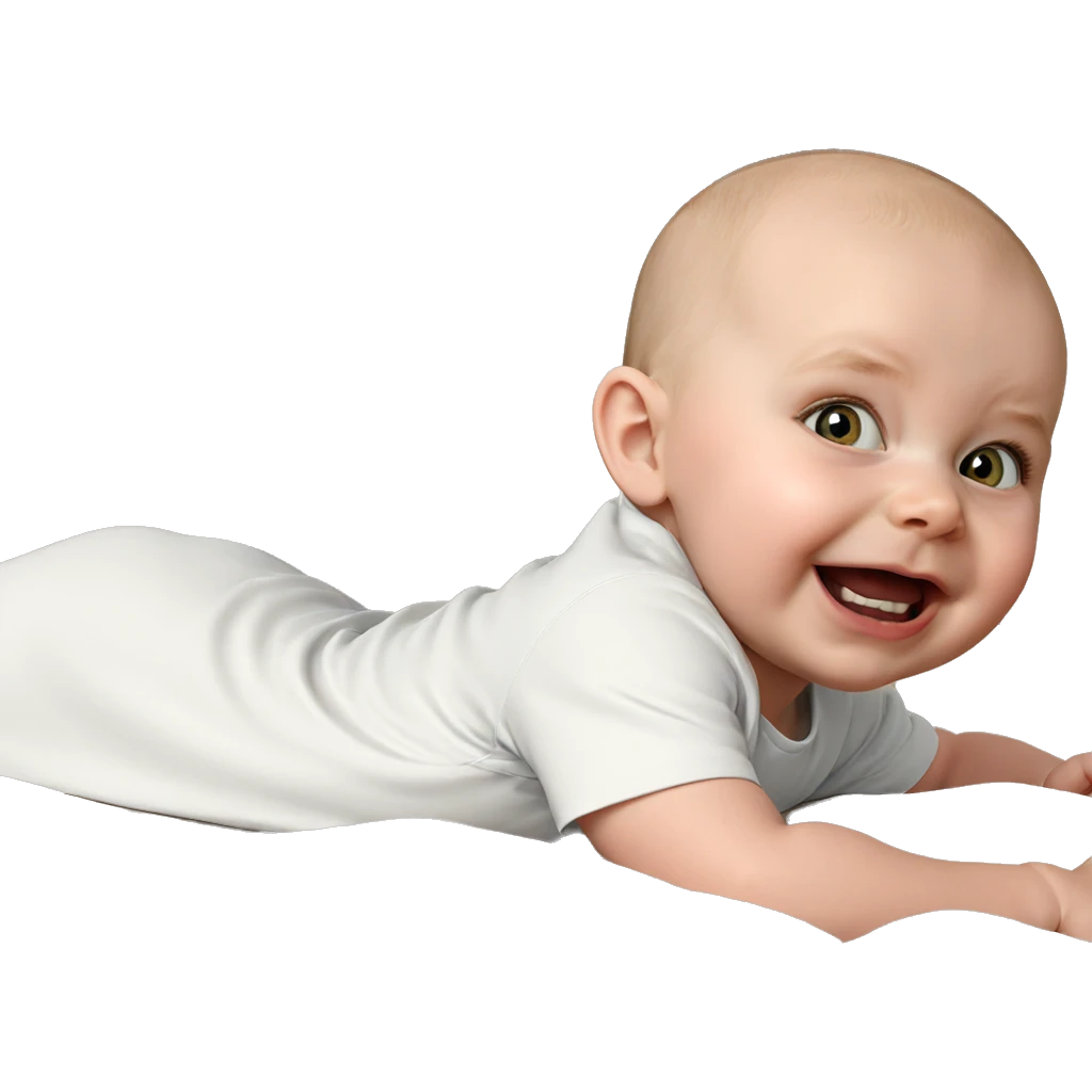 bald child lying on bed emoji