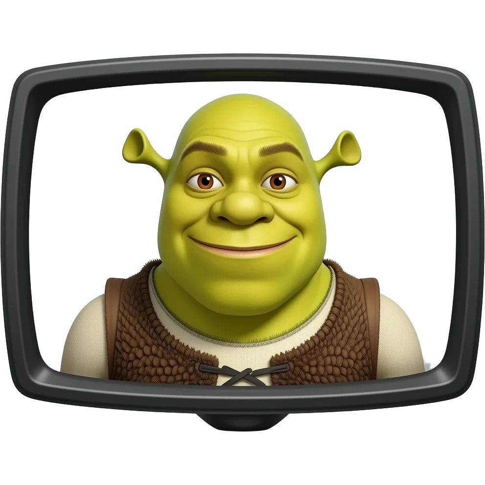 shrek on a tv emoji