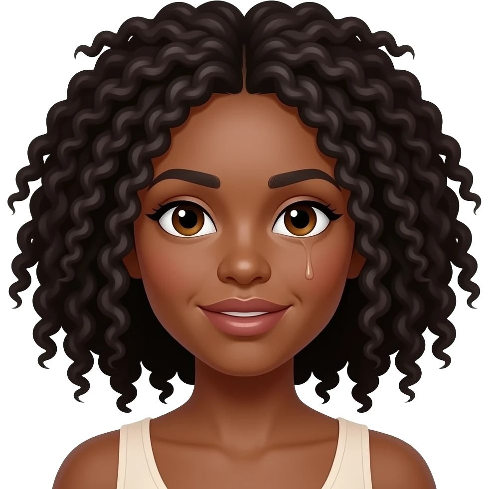 Black woman with cum on face emoji