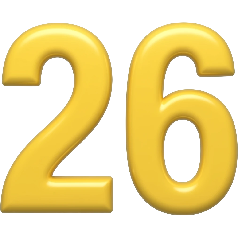 26 number yellow colour emoji