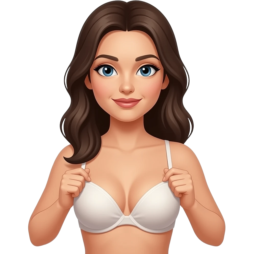 woman lifting her bra emoji
