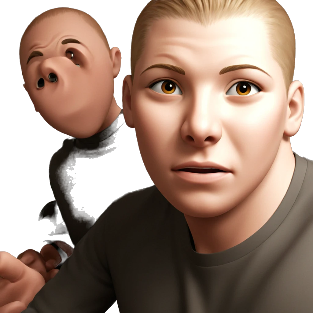 two boys looking at viewer emoji