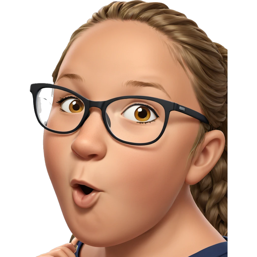 brown haired girl with glasses emoji