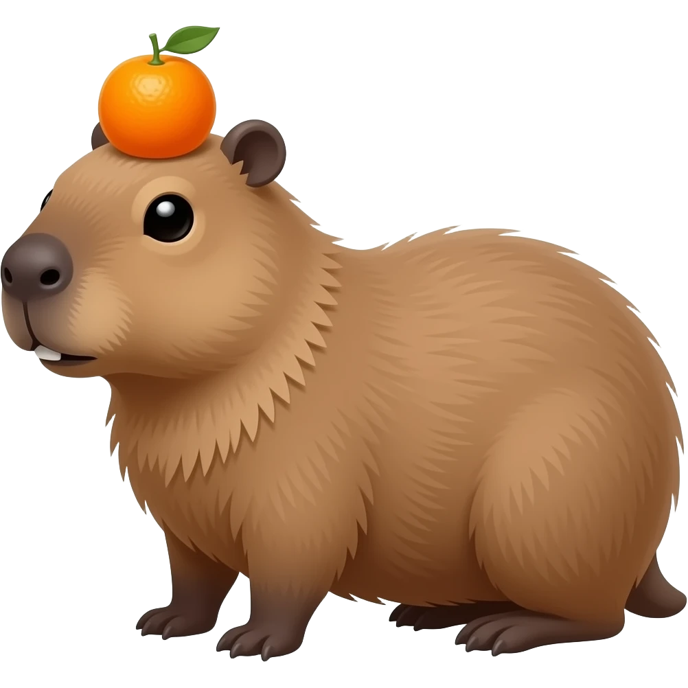 capybara with an orange on its head emoji