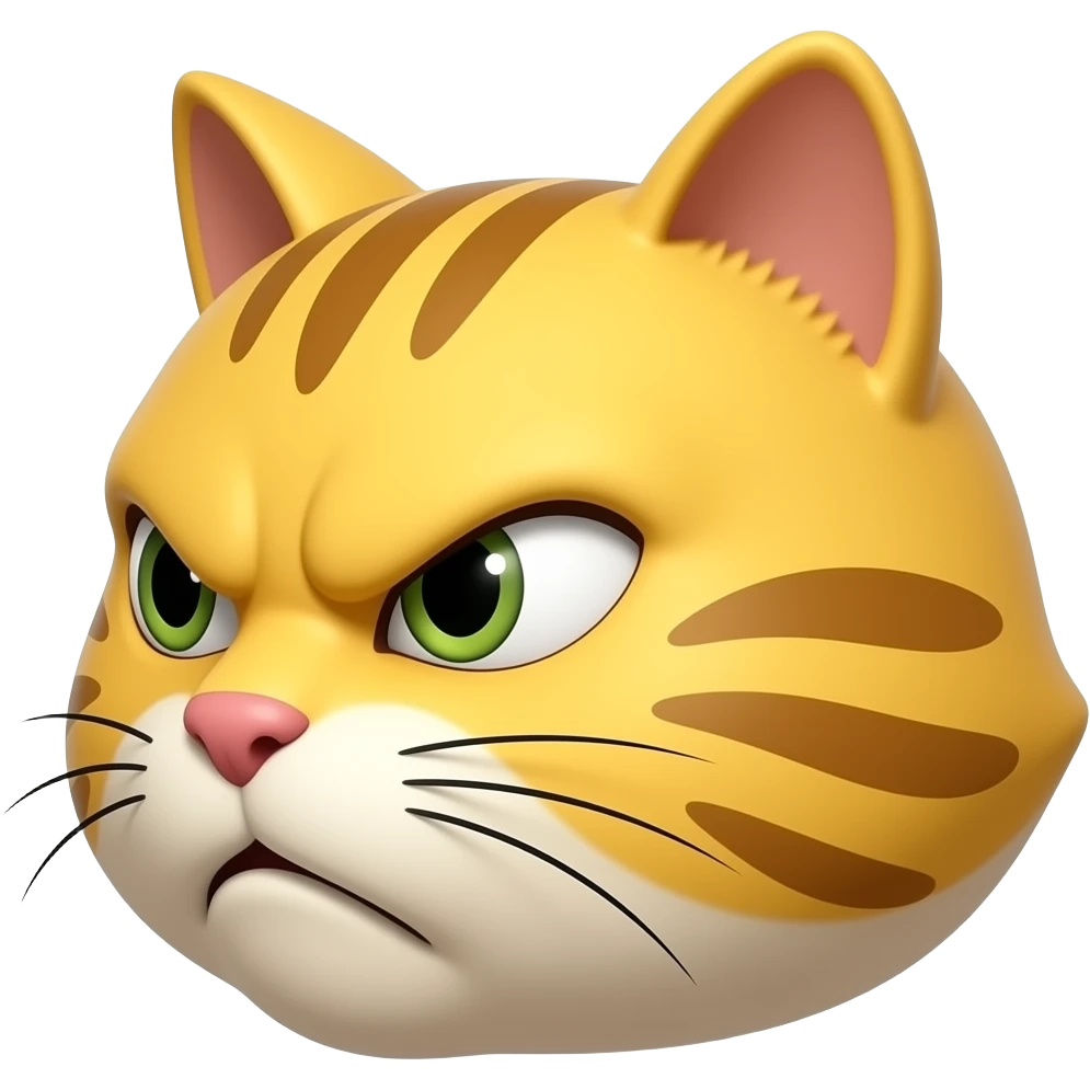 make a cat emoji to the side in yellow but angry emoji