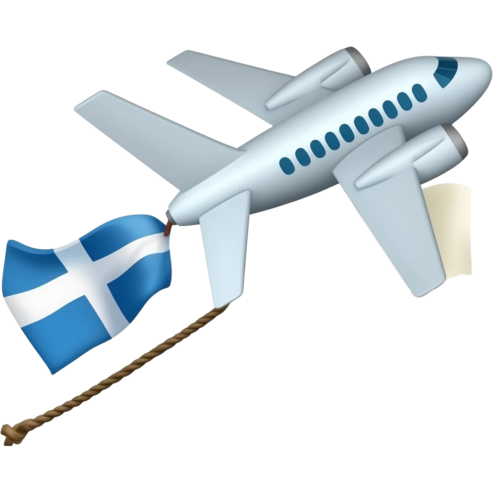 a plane pulling a banner on its tail with the words "Happy Birthday!" on it emoji