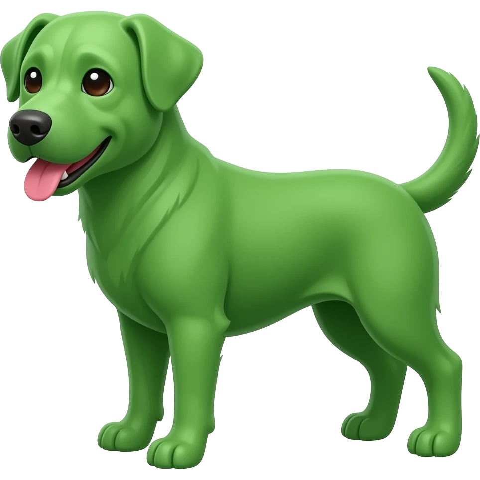 Green dog emoji