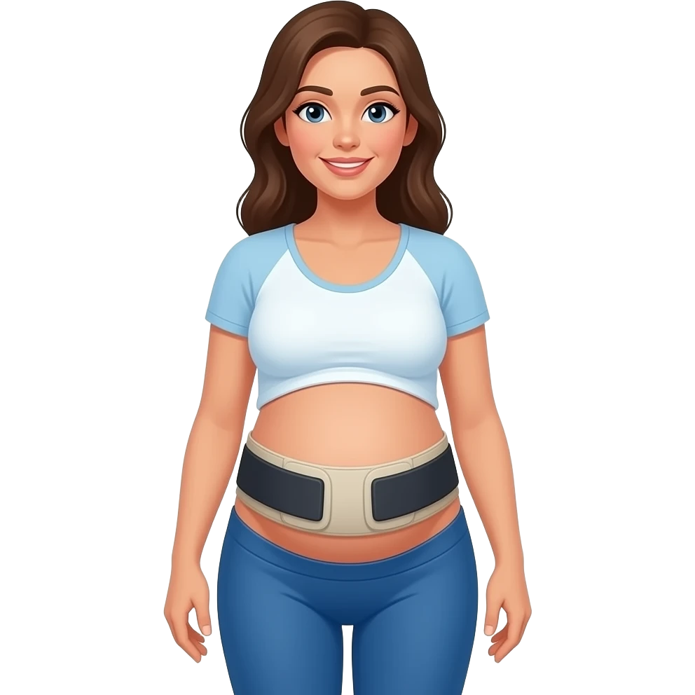 Femme legging bleu 42/44taille ventre silicone enceinte emoji