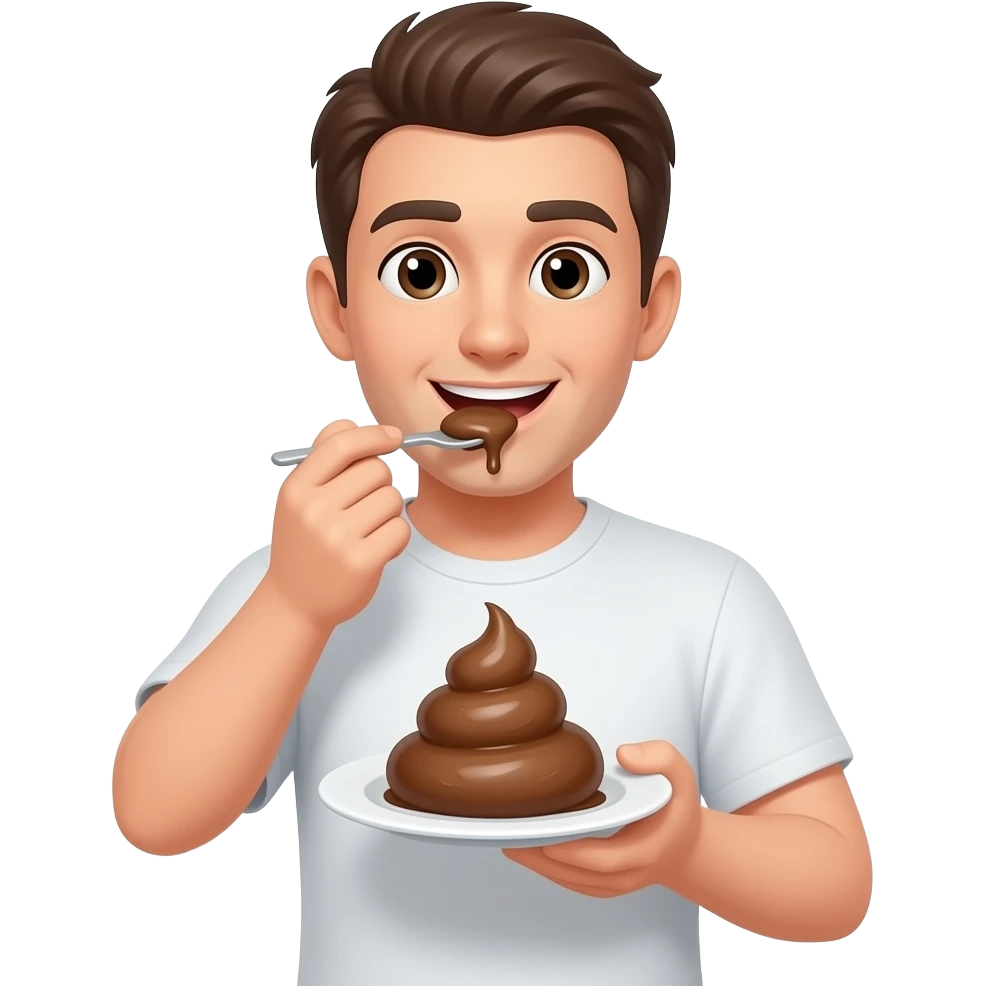 A poop on a plate and someone eating the plate emoji