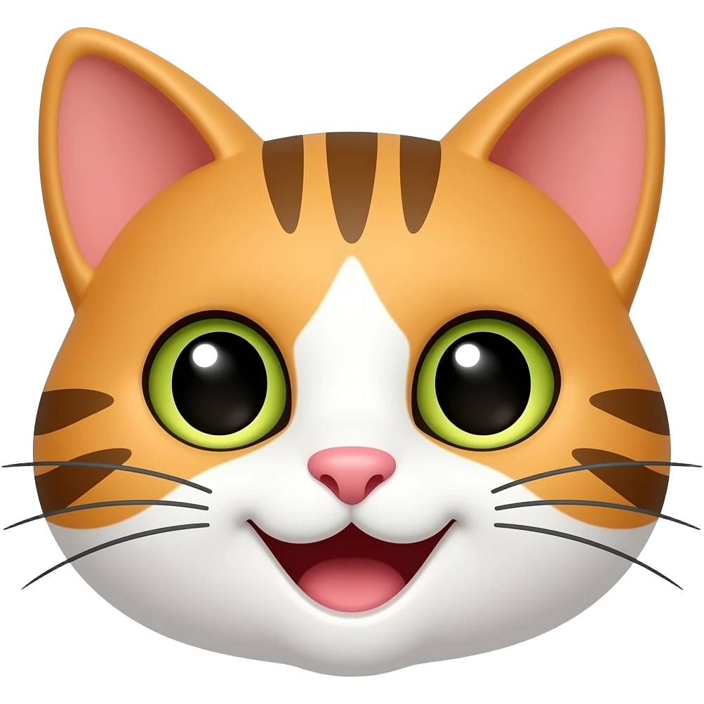 A adorable  happy cat face  emoji emoji