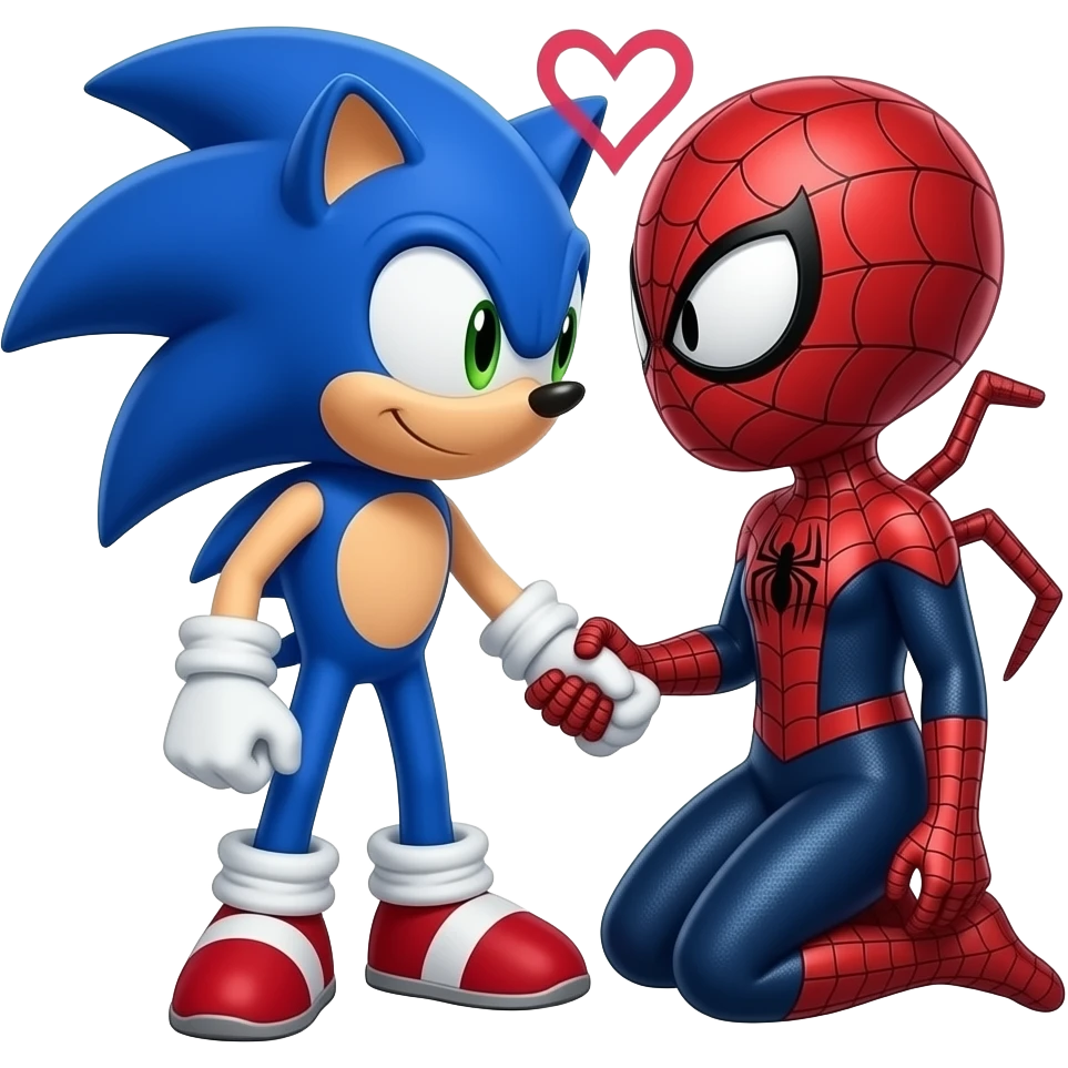sonic  e mulher aranha love emoji