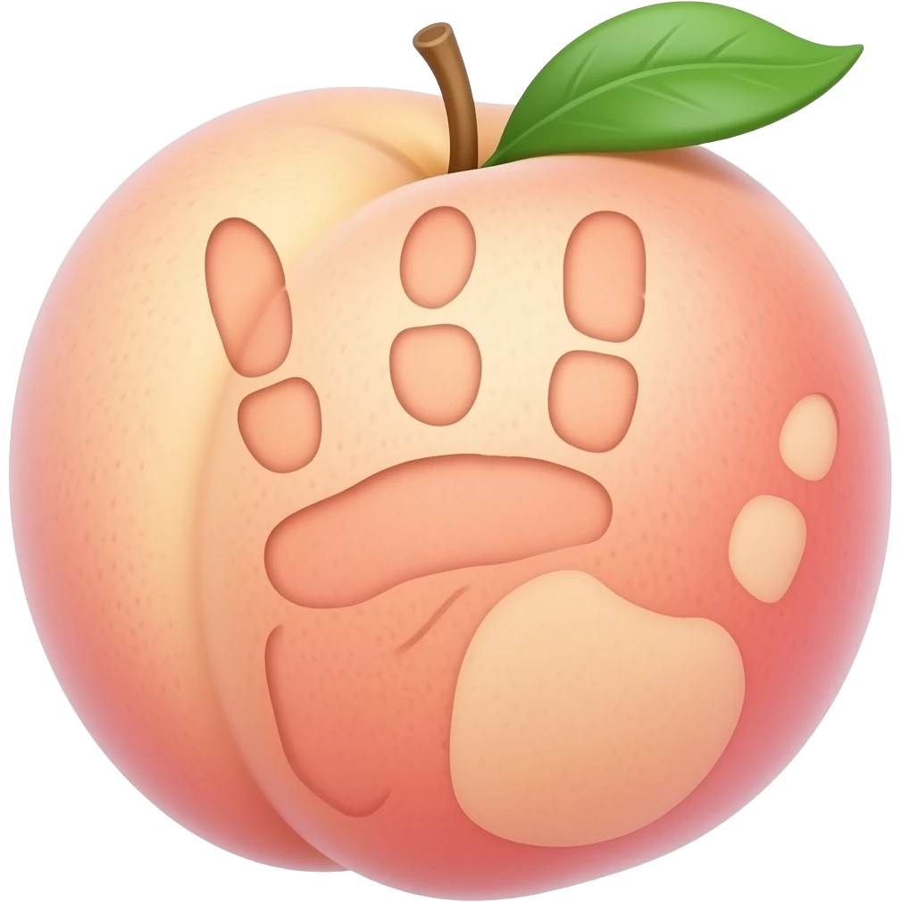 Peach with a spank hand print on it emoji