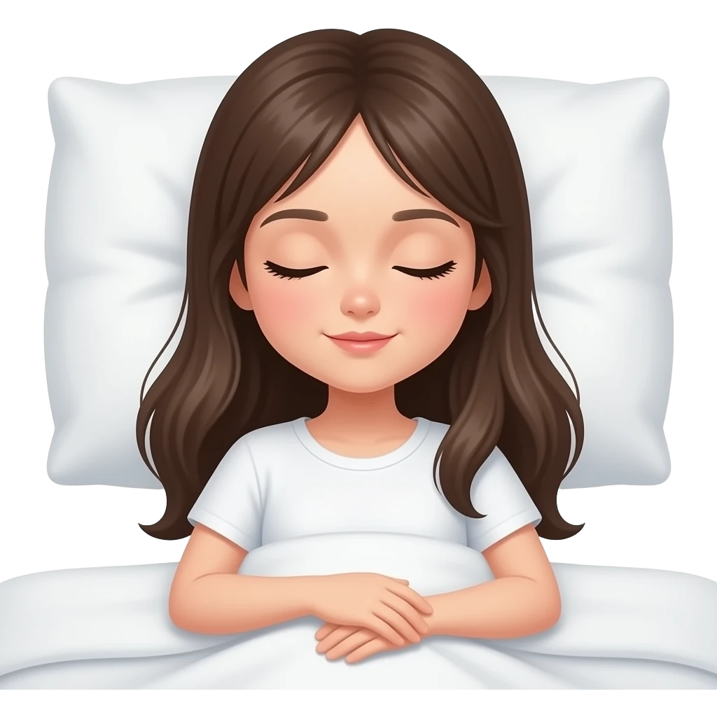 An aesthetic sleeping girl in bed emoji