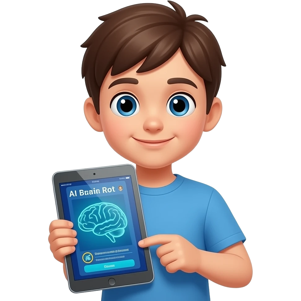 design an emoji about iPad kids watch AI brainrot content emoji