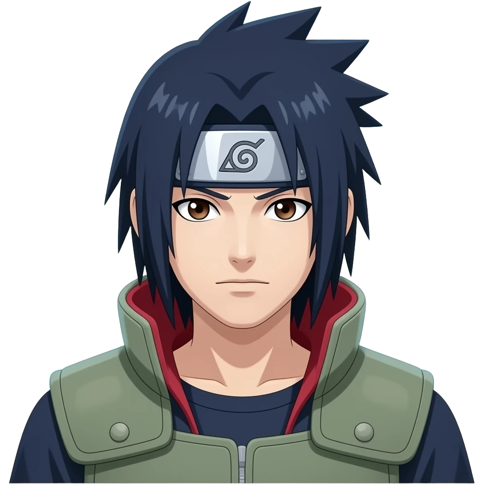 An aura 9999+ imoji of Itachi character  of Naruto anime emoji