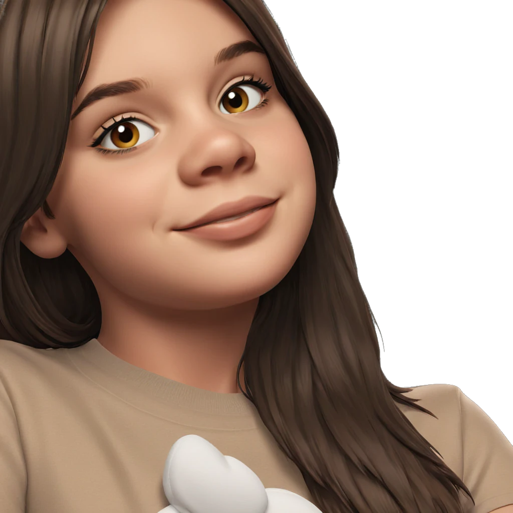 smiling girl with brown hair emoji