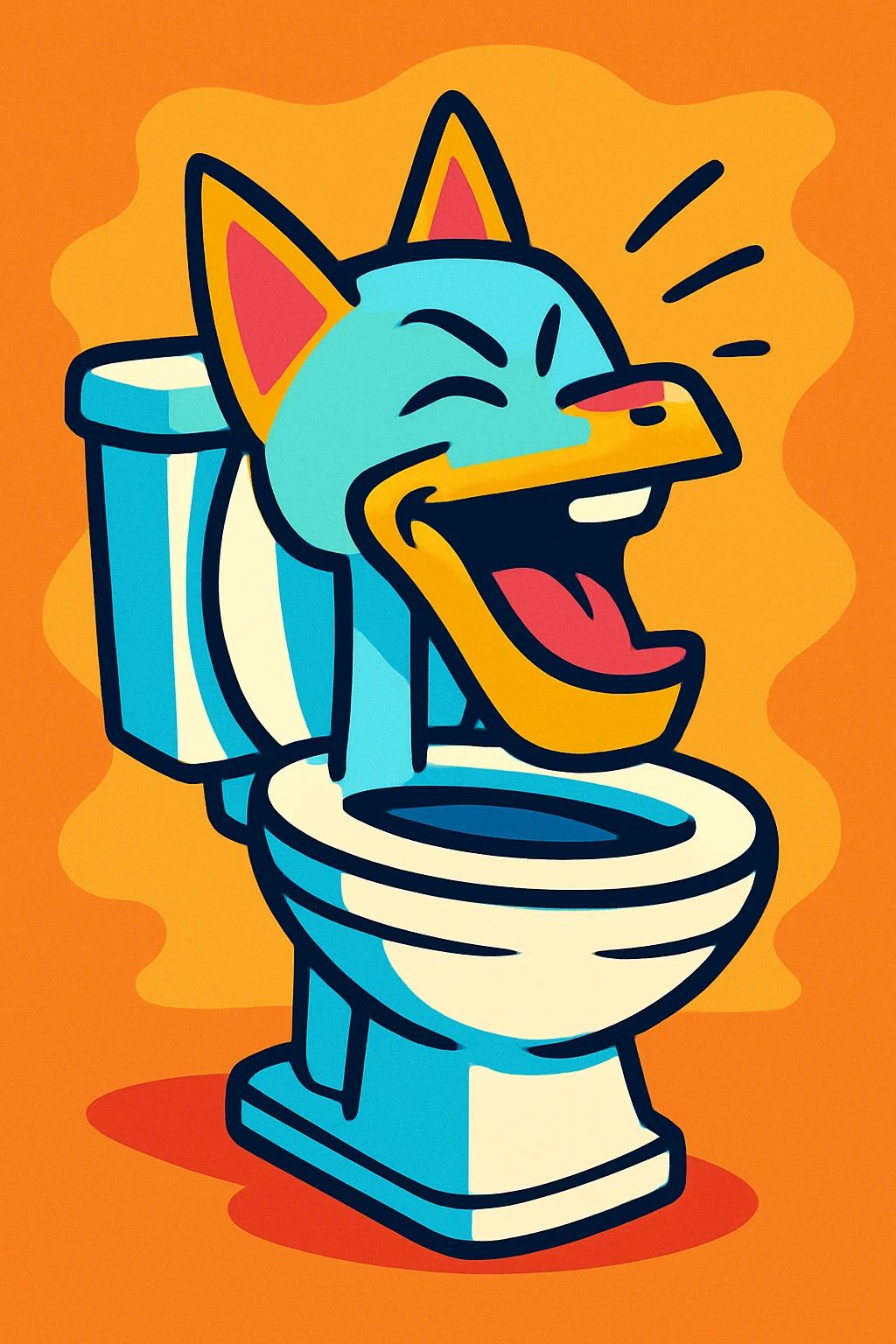 Skibidi Toilet character mewing with exaggerated jawline, vibrant toon style emoji