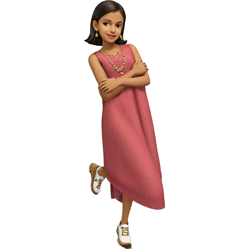 girl in nature with jewelry emoji