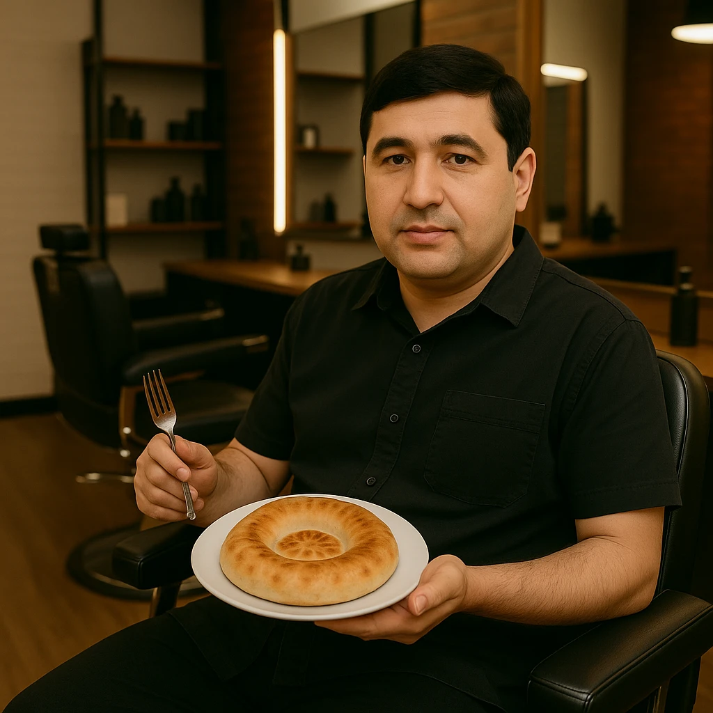 birinchidagi odamni yuziga 2 rasmdagi odamga uxshatib chizib bergin xuddu shunday non yen utirganini emoji