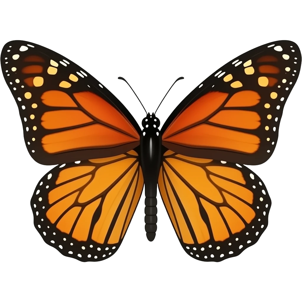 Una mariposa monarca roja emoji