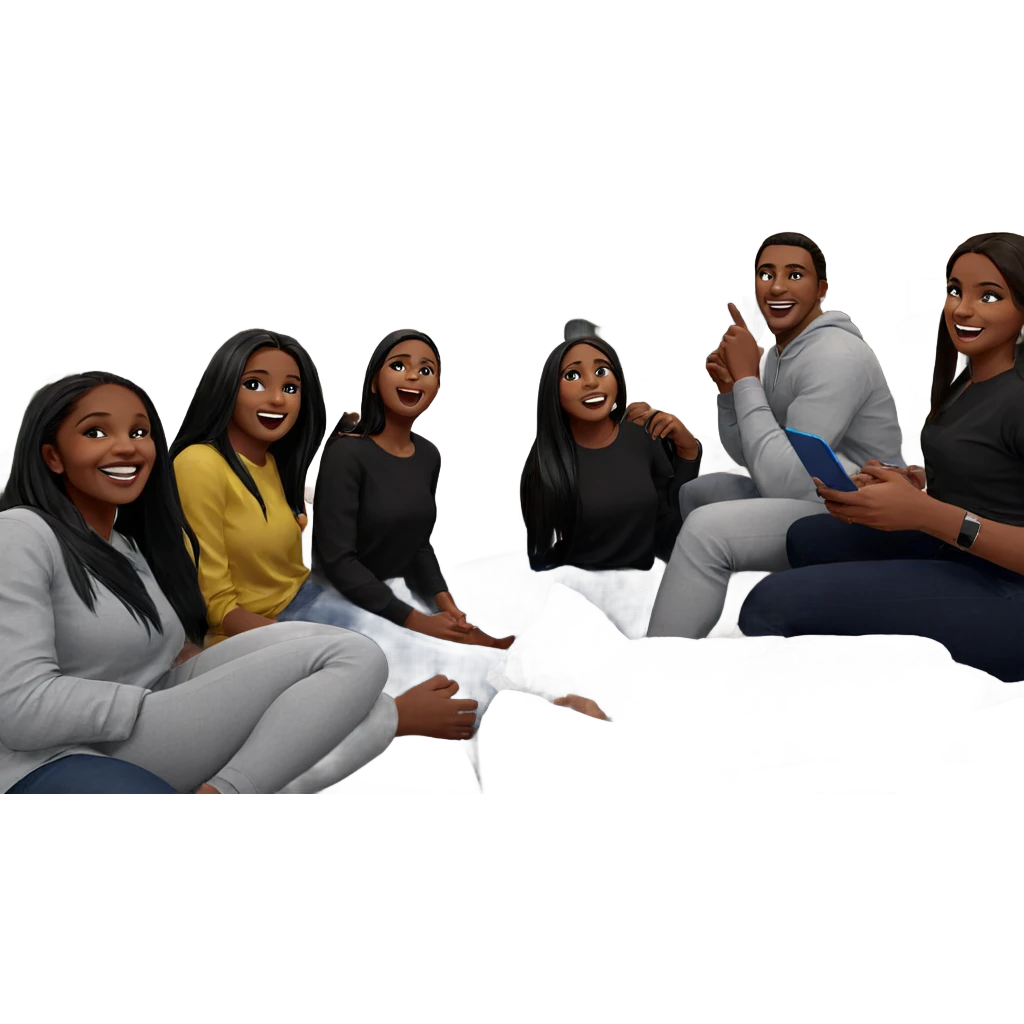 friends having fun indoors emoji