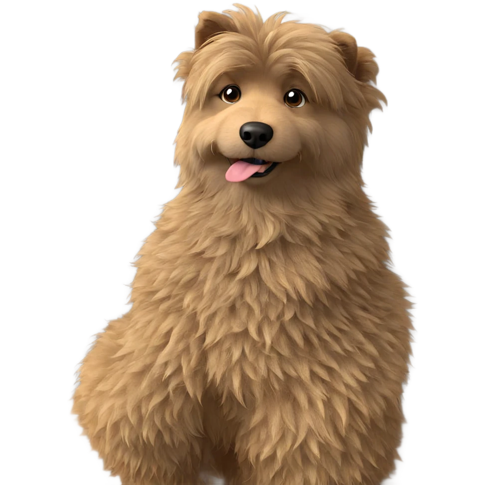 fluffy dog gazing at viewer emoji