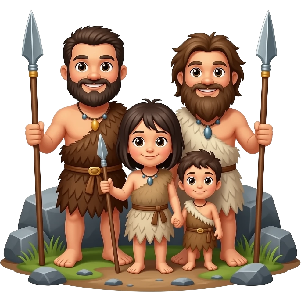 Caveman family emoji